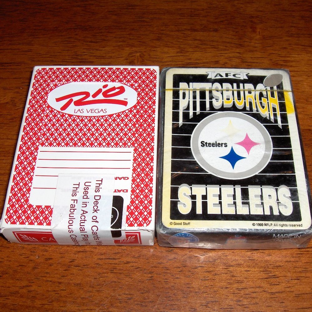 Playing Cards, 2 Decks, Pittsburg Steelers 1998 Sealed Deck. Rio Las Vegas